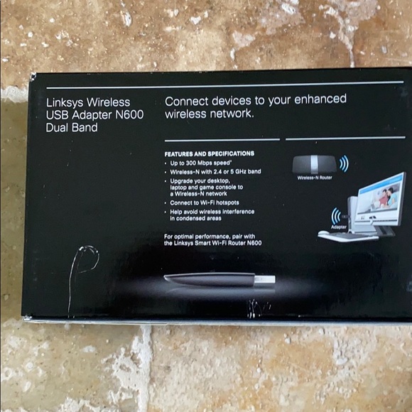 LINKSYS N600 DUAL BAND WIRELESS N USB ADAPTER box - Picture 3 of 5